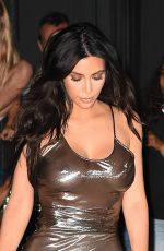 KIM KARDASHIAN in Sheer Dress Leaves Her Hotel in New York 09/06/2016