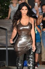 KIM KARDASHIAN in Sheer Dress Leaves Her Hotel in New York 09/06/2016
