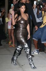 KIM KARDASHIAN in Sheer Dress Leaves Her Hotel in New York 09/06/2016