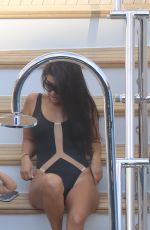 KOURTNEY KARDASHIAN in Swimsuit at a Boat in Capri 09/04/2016