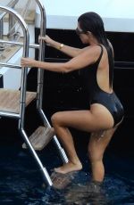 KOURTNEY KARDASHIAN in Swimsuit at a Boat in Capri 09/04/2016