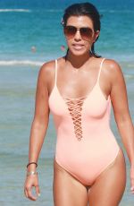 KOURTNEY KARDASHIAN in Swimsuit oat a Beach in Miami 09/17/2016