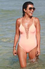 KOURTNEY KARDASHIAN in Swimsuit oat a Beach in Miami 09/17/2016