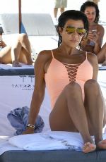 KOURTNEY KARDASHIAN in Swimsuit oat a Beach in Miami 09/17/2016