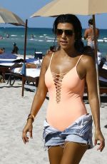 KOURTNEY KARDASHIAN in Swimsuit oat a Beach in Miami 09/17/2016