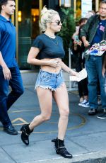 LADY GAGA in Cut Off Jeans Out in New York 09/24/2016