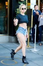 LADY GAGA in Cut Off Jeans Out in New York 09/24/2016