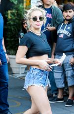 LADY GAGA in Cut Off Jeans Out in New York 09/24/2016