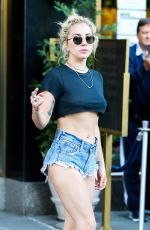 LADY GAGA in Cut Off Jeans Out in New York 09/24/2016