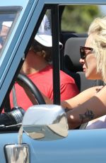 LADY GAGA Driving Her Ford Bronco Out in Malibu 09/04/2016