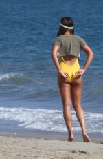 LEA MICHELE in Swimsuit on the Set of a Photoshoot on the Beach in Malibu 09/01/2016