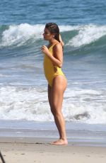 LEA MICHELE in Swimsuit on the Set of a Photoshoot on the Beach in Malibu 09/01/2016