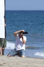 LEA MICHELE in Swimsuit on the Set of a Photoshoot on the Beach in Malibu 09/01/2016
