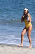 LEA MICHELE in Swimsuit on the Set of a Photoshoot on the Beach in Malibu 09/01/2016