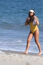 LEA MICHELE in Swimsuit on the Set of a Photoshoot on the Beach in Malibu 09/01/2016