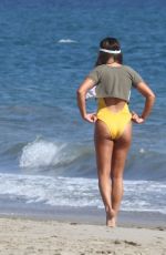 LEA MICHELE in Swimsuit on the Set of a Photoshoot on the Beach in Malibu 09/01/2016