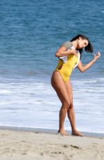 LEA MICHELE in Swimsuit on the Set of a Photoshoot on the Beach in Malibu 09/01/2016