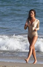 LEA MICHELE in Swimsuit on the Set of a Photoshoot on the Beach in Malibu 09/01/2016