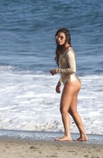 LEA MICHELE in Swimsuit on the Set of a Photoshoot on the Beach in Malibu 09/01/2016