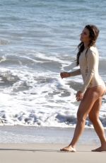LEA MICHELE in Swimsuit on the Set of a Photoshoot on the Beach in Malibu 09/01/2016