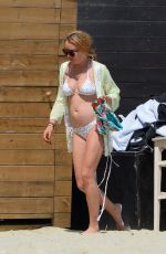 LINDSAY LOHAN in Swimsuit at a Beach in Mykonos 08/31/2016