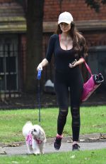 LOUISE CLIFFE with Her Dog at a Park in Manchester 09/14/2016
