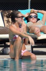 MEGAN MCKENNA, GEORGIA KOUSOULOU and AMBER DOWDING in Bikinis at a Pool in Marbella 09/24/2016