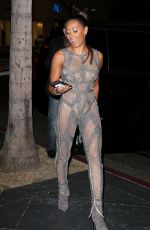 MELANIE BROWN in Jumpsuit Out for Dinner in West Hollywood 08/22/2016