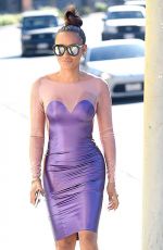MELANIE BROWN in Tight Latex Dress Out in Los Angeles 09/08/22016
