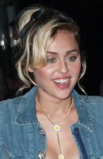 MILEY CYRUS Night Out in New York 09/16/2016