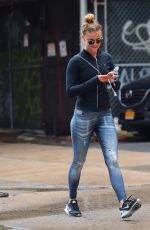 NINA AGDAL Leaves Soul Cycle in New York 09/14/2016
