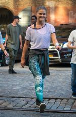 NINA AGDAL on the Set of a Photoshoot in New York 09/24/2016