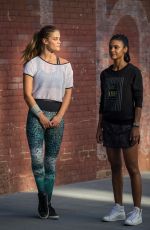 NINA AGDAL on the Set of a Photoshoot in New York 09/24/2016