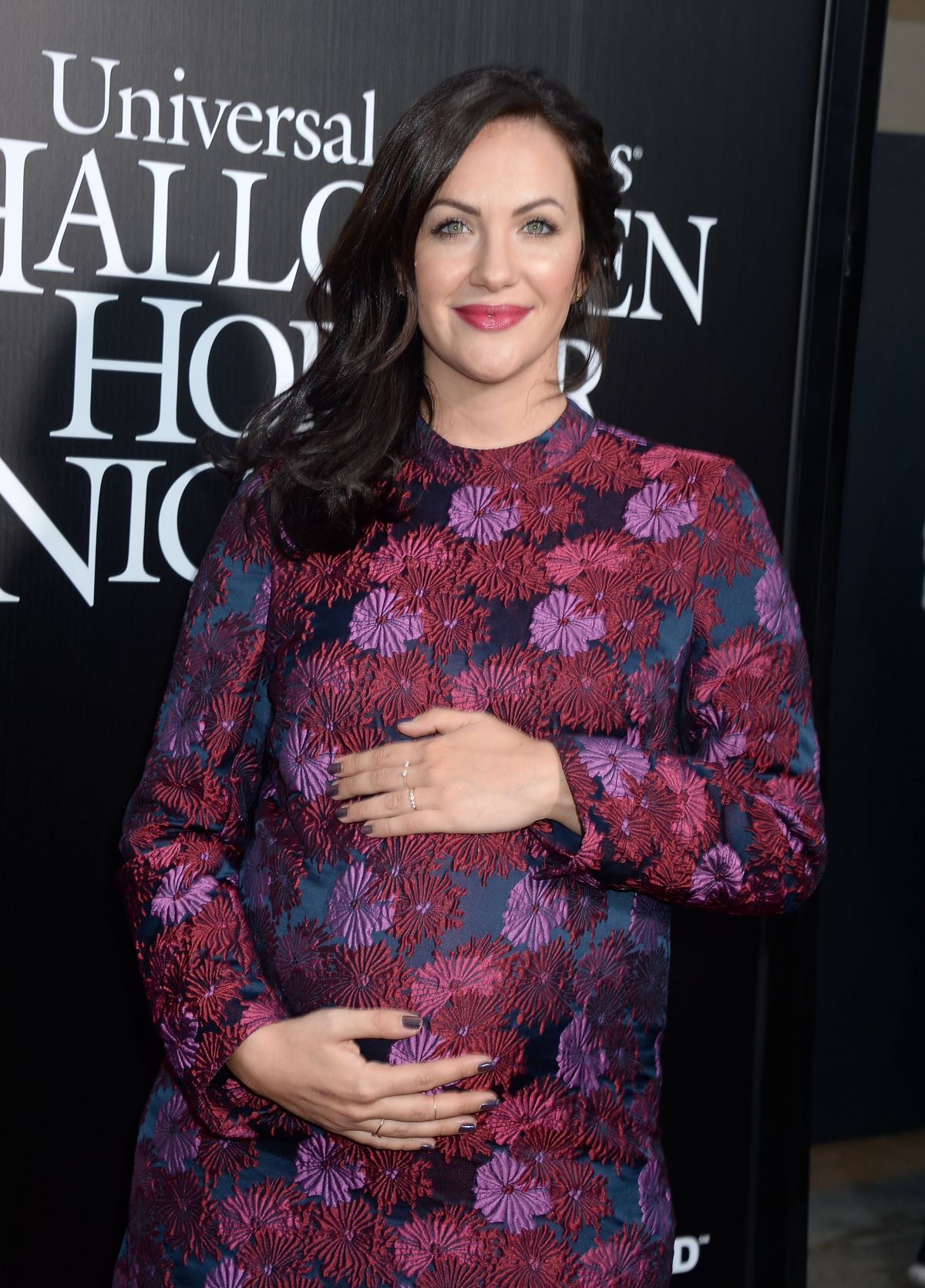 Pregnant KATE SIEGEL at Halloween Horror Nights Opening in Universal City 09/16/2016