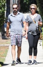 Pregnant KATHERINE HEIGL and Josh Kelley Out in Los Angeles 09/24/2016