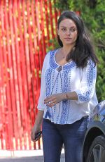 Pregnant MILA KUNIS Out and About in Los Angeles 09/23/2016