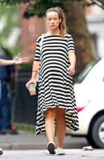 Pregnant OLIVIA WILDE Out and About in New York 09/20/2016