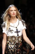 ROMEE STRIJD on the Runway at Dolce & Gabbana Fashion Show at Milan Fashion Week 09/25/2016