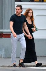 ROSE LESLIE and Kit Harington Out in New York 09/01/2016