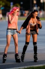 SANDRA KUBICKA Out Rollerblading in Warsaw 09/02/2016