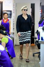 SHARON STONE at a Nail Salon in Beverly Hills 08/31/2016