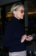 SHARON STONE at Los Angeles International Airport 09/11/2016