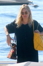SIENNA MILLER Boarding at a Yacht in Antibes 09/25/2016