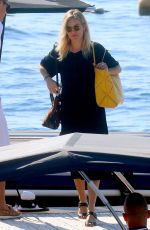 SIENNA MILLER Boarding at a Yacht in Antibes 09/25/2016