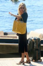 SIENNA MILLER Boarding at a Yacht in Antibes 09/25/2016