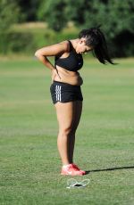 SOPHIE KASAEI Working Out at a Park in London 09/12/2016