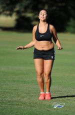 SOPHIE KASAEI Working Out at a Park in London 09/12/2016