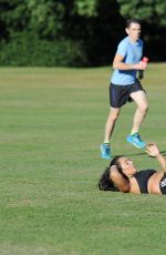 SOPHIE KASAEI Working Out at a Park in London 09/12/2016