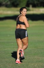 SOPHIE KASAEI Working Out at a Park in London 09/12/2016