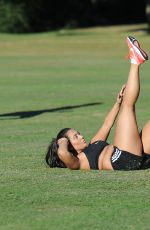 SOPHIE KASAEI Working Out at a Park in London 09/12/2016